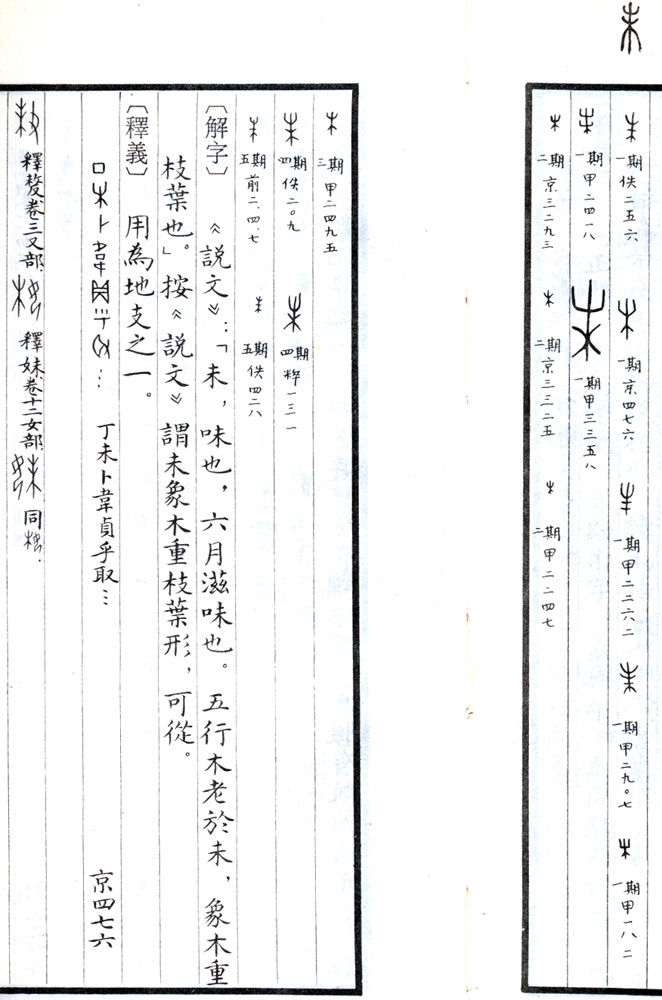 Xu Zhongshu ed.: Jiaguwen Zidian. (Dictionary of Oracle Bone Inscriptions). Chengdu: Sichuan Cishu, 1988. Page 1598-1599.